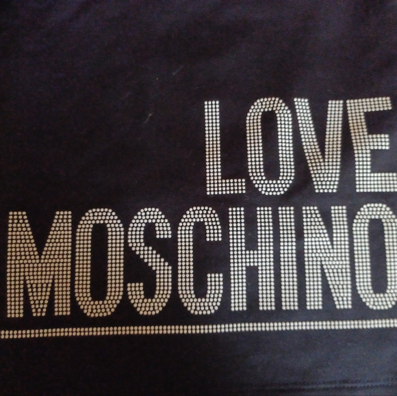 NWOT, LOVE MOSCHINO EMBELLISHED FRENCH TERRY SWEATSHIRT. - Picture 5 of 10